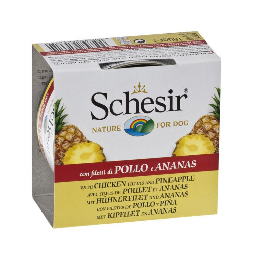 شيزر معلبات الدجاج مع الاناناس للكلاب Schesir 150g