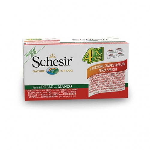 شيزر معلبات متعددة للكلاب باللحم البقري والدجاج Sc...