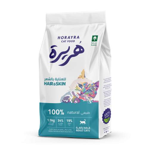 هريرة طعام جاف للعناية بالجلد والشعر هير اند سكين...