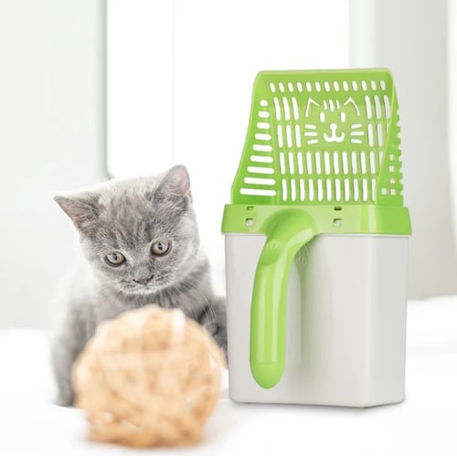 مجرفه متصله بصندوق لتنظيف فضلات القطط