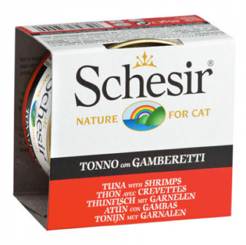 شيزر معلبات بالتونا والجمبري بالجيلي للقطط Schesir...