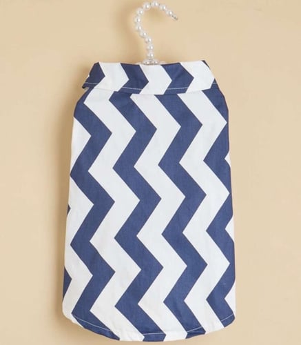 قميص كحلي وابيض بمقاسات