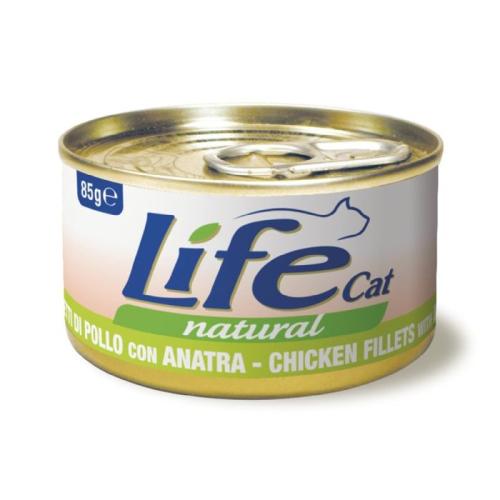 لايف كات معلبات الدجاج مع البط LifeCat 85g