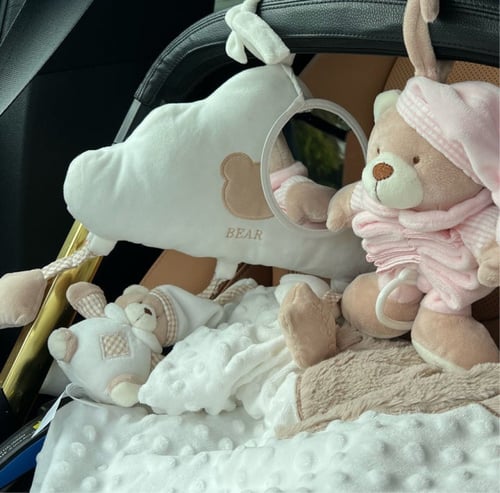 كلاود موبايل بمرآة للسيارة وعربة الاطفال - ازرق