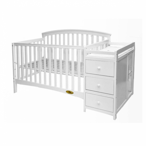 سرير أطفال مع دولاب تبديل وطاولة غيار