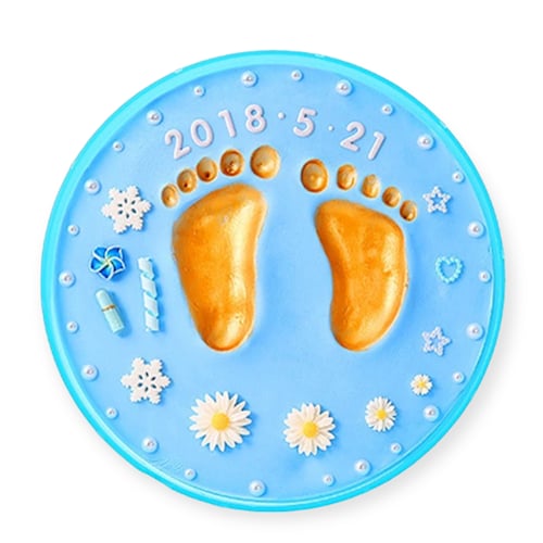 بوكس ذكرى عجينة ذكرى بصمة قدم الطفل الرضيع مع العا...