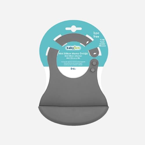 مريلة أو صداريه سيليكون بيبي جيم رمادي