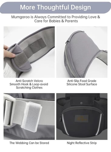 حامل اطفال 6 في 1 مقعد مريح من مومجارو مع ورك كامل...