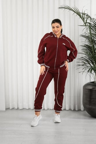 ترنج شتوي كاجوال سحاب رياضي مزموم مع قبعة