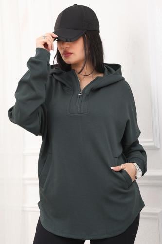 هودي مزود بجيوب امامية وقبعة