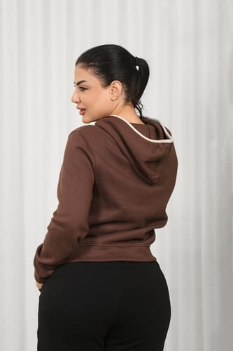 بلوفر شتوي نسائي كلاسيكي أنيق بأكمام وخصر مزموم وق...