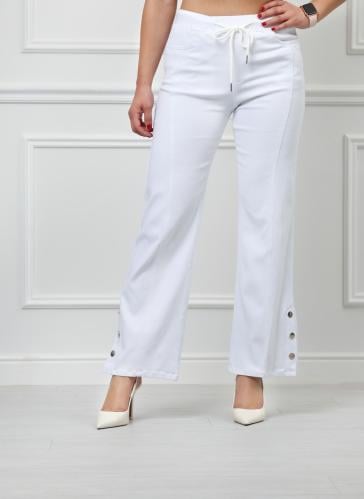 بنطال جينز خصر متوسط برباط مطاطي بقصة واسعة حتى ال...