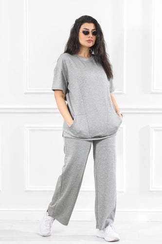 ترنج نسائي كاجوال بتيشرت طويل مزود بجيب