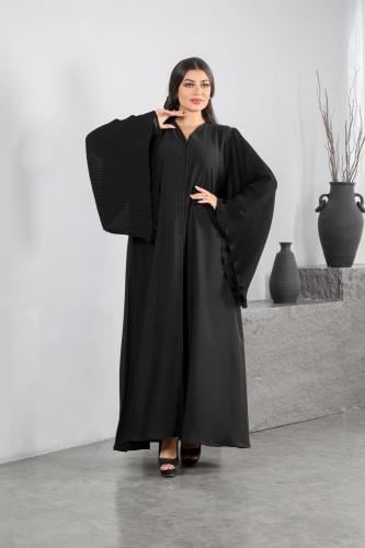 عباية كريب كم كسرات كامل كريستال اسود ف الامام