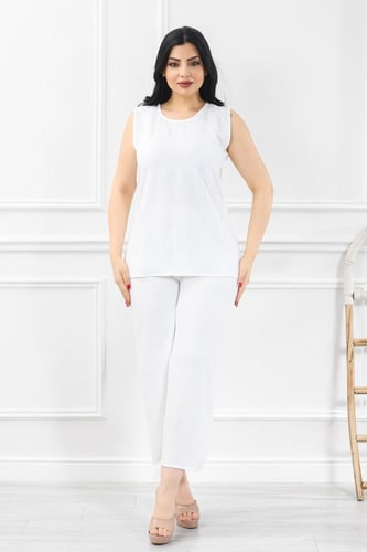 طقم نسائي كاجوال بلا أكمام