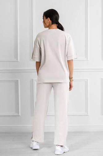 ترنج نسائي كاجوال بتيشرت قصير من الأمام مع أزرار م...