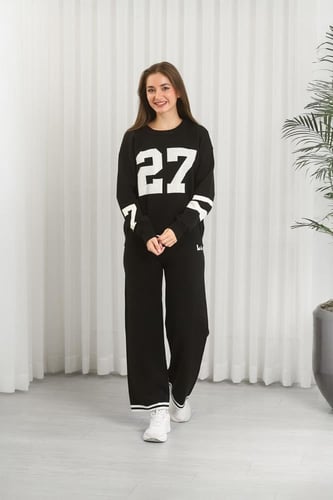 ترنج شتوي كاجوال بأكمام طويلة وياقة مدورة