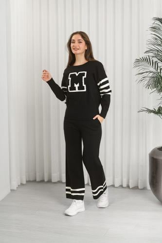 ترنج شتوي كاجوال مخطط بأكمام طويلة وجيب