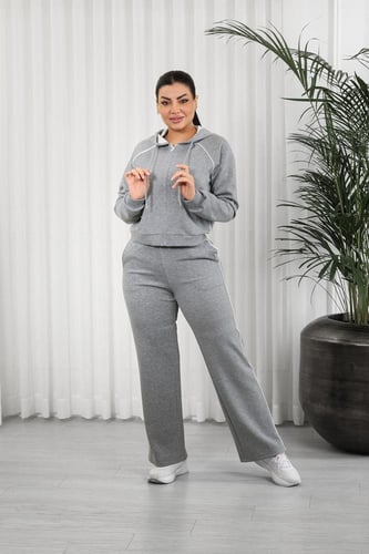 ترنج شتوي كاجوال سحاب بأكمام طويلة وقبعة