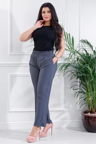 بنطال كاجوال نسائي فضفاض بكسرات خصر عالي