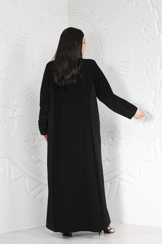 عباية قماش ملكي الفاخر تدخيلة كتان في الجوانب والك...