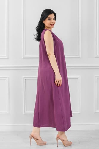 فستان ميدي طويل فلو حفر