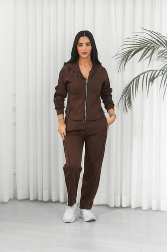 ترنج شتوي كاجوال سحاب رياضي مع قبعة