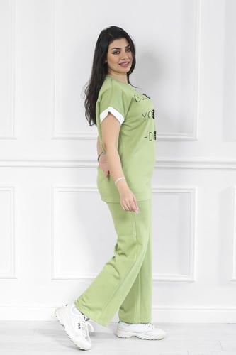 ترنج نسائي كاجوال تيشرت طويل مزين بطباعة على الصدر...