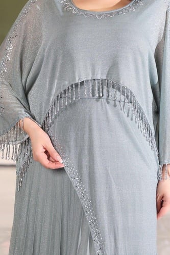 فستان سهرة بأكمام شيفون