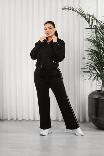 ترنج شتوي كاجوال سحاب بأكمام طويلة وقبعة