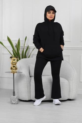 ترنج شتوي كاجوال توب عريض وبنطال ضيق من الأعلى ويت...