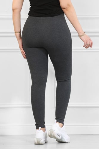 بنطال قطني سكيني بخصر مطاطي عريض سادة