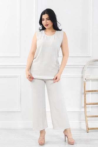 طقم نسائي كاجوال بلا أكمام