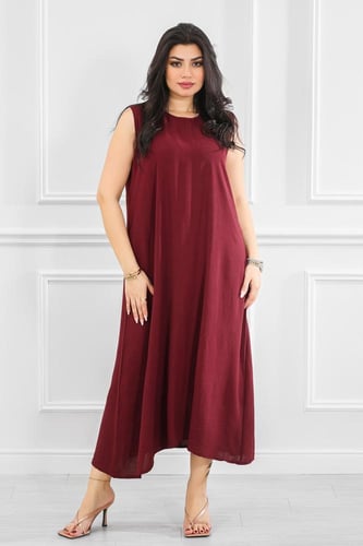 فستان ميدي طويل فلو حفر