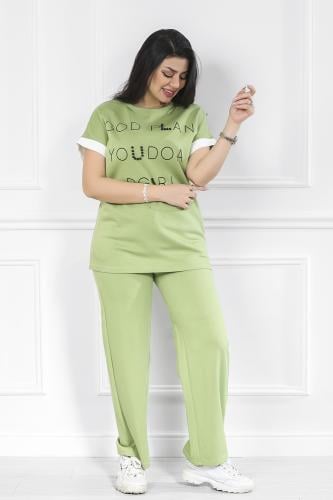 ترنج نسائي كاجوال تيشرت طويل مزين بطباعة على الصدر...