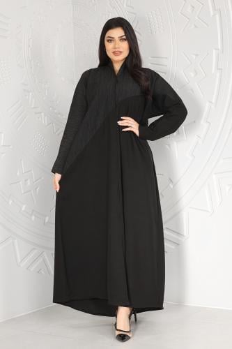 عباية قماش كريب الفاخر بزودة بأزرار طقطق