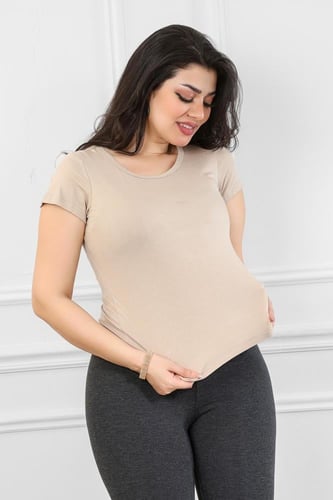 توب نسائي قطن بأكمام قصيرة