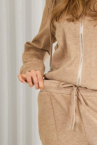 ترنج شتوي سحاب بأكمام طويلة وقبعة