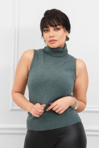 هاينك نسائي بلا أكمام ذات ياقة مدورة متعدد الألوان