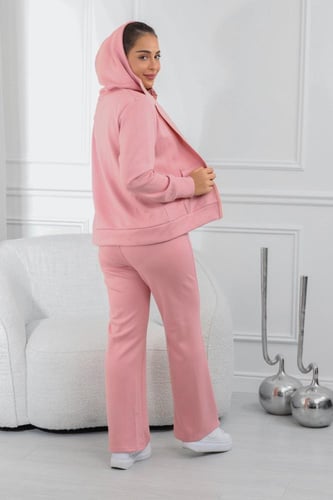 ترنج شتوي كاجوال سحاب بأكمام طويلة وقبعة