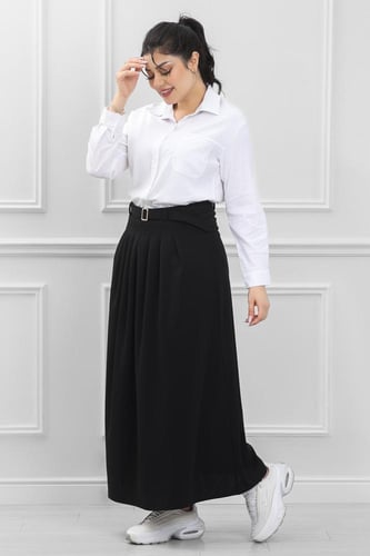 قميص نسائي طويل بأكمام طويلة مزود بجيب على الصدر ا...