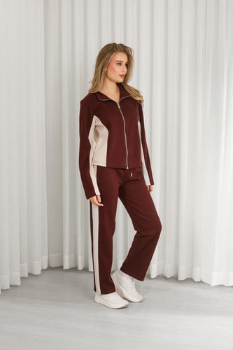 ترنج شتوي سحاب لونين بأكمام طويلة