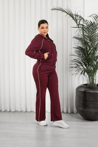 ترنج شتوي كاجوال سحاب بأكمام طويلة وقبعة