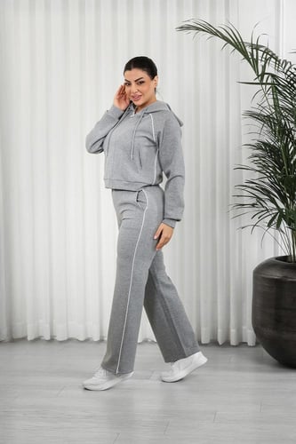 ترنج شتوي كاجوال سحاب بأكمام طويلة وقبعة