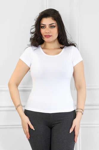 توب نسائي قطن بأكمام قصيرة