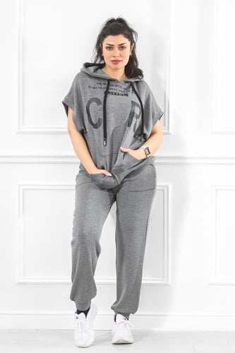 ترنج نسائي كاجوال طبي نص كم عريض مزين بطبعة بأحرف...