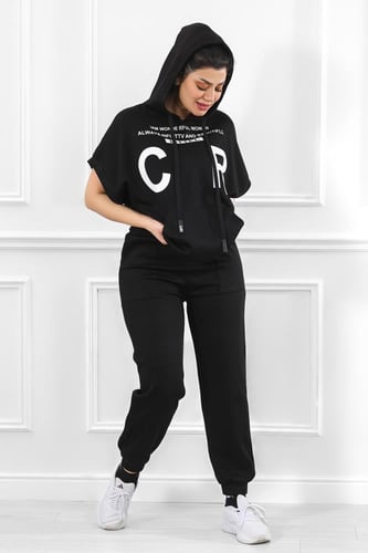 ترنج نسائي كاجوال طبي نص كم عريض مزين بطبعة بأحرف...