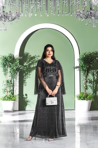 فستان سهرة بأكمام شيفون