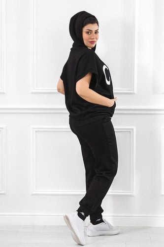 ترنج نسائي كاجوال طبي نص كم عريض مزين بطبعة بأحرف...