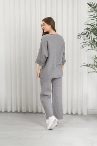 ترنج شتوي كاجوال مورد بأكمام متوسطة الطول